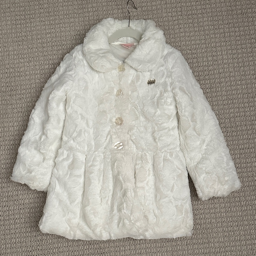 Juicy Couture White Faux Fur Kids Jacket